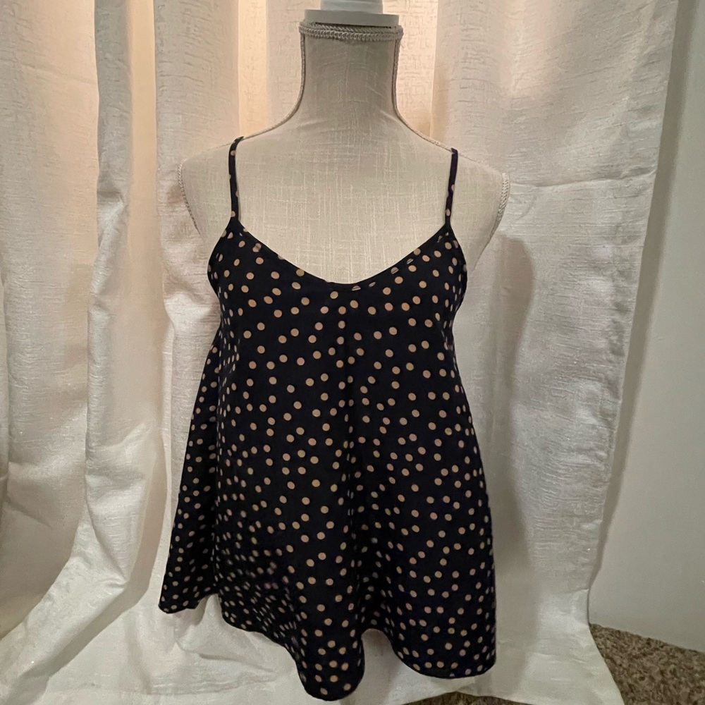 Dark blue with tank polkadot day trip blouse